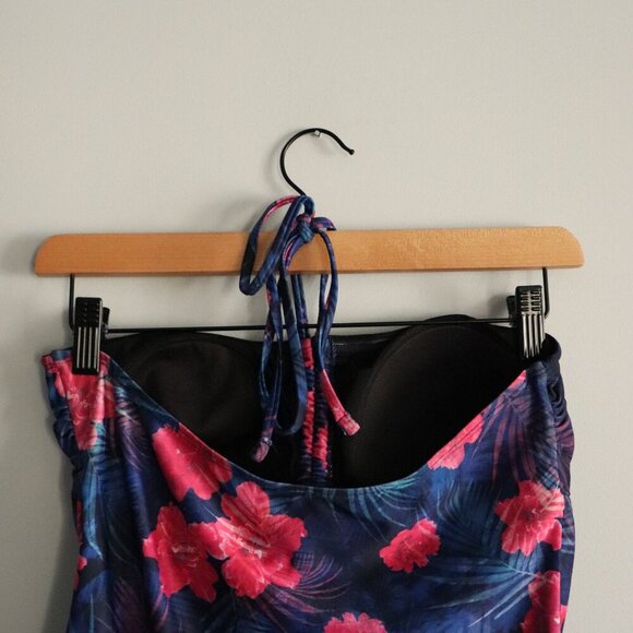 Mountain Warehouse Women's Sz 8 Blue/Pink Floral Halter Neck One Piece Swim Suit - Picture 4 of 11